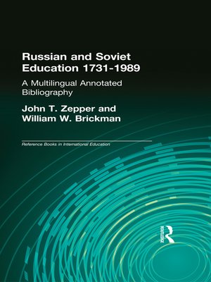 cover image of Russian and Soviet Education 1731-1989